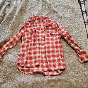 Madewell Red and Gray Plaid Shirt